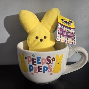 Peeps Plush in Mug + 6" Plush Peep Gift Set NEW W TAGS